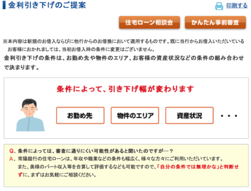 常陽銀行　金利引き下げのご提案